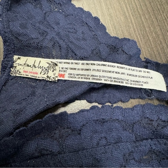Free People Intimately Free People Blue Lace Galloon Racerback Bralette XS - Picture 2 of 4